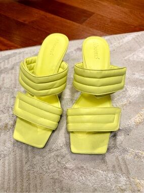 Abound Neon Yellow Double-Strap Slide Mules